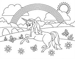 Download this running horse printable to entertain your child. Kids Rainbow Unicorn Coloring Page Poster By Crista Forest