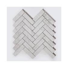 Rated 5.00 out of 5 based on 2 customer ratings. Herringbone Carrara Mosaic 30cm X 30cm Wall Tile