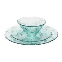 Glass plate set on transparent background. Clear Glass Dinnerware Sets Wayfair Ca