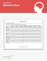 Behavior Chart Worksheet Psychpoint