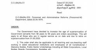 Hrms manav sampada up step by step process to log in to the hrms karnataka: Govt Of Tamilnadu G O Ms No 51 Age Of Superannuation Of Government Servants Teachers Etc Increased To 59 Years Orders Issued Prc2020 Rps2020 Quizes Onlinetests 3rs Worksheets Cets Halltickets Results Lesson Plans