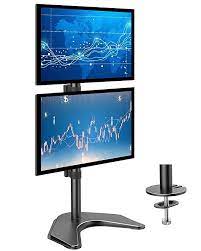 Huanuo Dual Monitor Stand Vertical Stack Screen Free Standing Holder Lcd Desk Mount Fits Two 13 To 32 Inch Computer Dual Monitor Stand Monitor Stand Monitor
