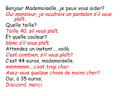 Locution qui permet de demander quelque chose poliment, à quelqu'un que l'on vouvoie, ou à plusieurs personnes. Ppt Bonjour Mademoiselle Je Peux Vous Aider Oui Monsieur Je Voudrais Un Pantalon S Il Vous Plait Powerpoint Presentation Id 6904211