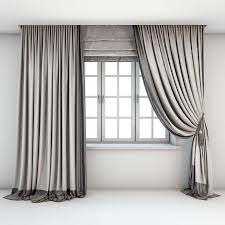 Two Color Light Curtains 3d Model Roman Blinds Living Room Curtains With Blinds Curtains Living Room