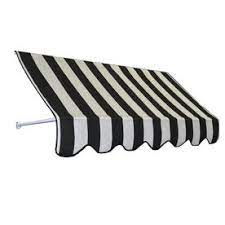 Americana Building Products 42 In Wide X 24 In Projection Beaufort Black White 6 Bar Striped Open Slope Low Eave Window Manual Retraction Awning Lowes Com Fabric Awning Awning Sunbrella Awning