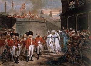 Surrender of the Two Sons of Tippoo Sultan During the Siege of Seringapatam in the Third Anglo-Mysore War, from 'The National and Domestic History of England' by William Hickman Smith Aubrey
