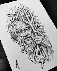 Poseidon In 2020 Mythology Tattoos Greek Tattoos Zeus Tattoo