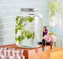Acopa 2 Gallon Mason Jar Glass Hands-Free Beverage Dispenser
