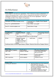 Chartered Accountant Resume Pdf March 2021