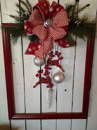Red Christmas Frame Wreath With Hanging Ornaments Bow And Pine Christmas Wall Art Christmas Decor Diy Xmas Decorations