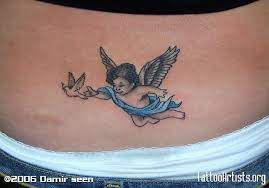 Little Flying Baby Angel Tattoo On Back Angel Tattoo For Women Angel Tattoo Designs Small Angel Tattoos