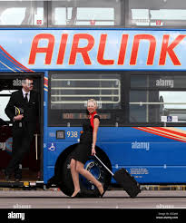 Models Grant Stott and Fiona Downie at the launch of Lothian Buses' new  fleet of 14 new Airlink buses costing 3million pounds, the buses will  transport passengers from Edinburgh airport to the
