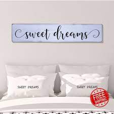 Designs are made of the highest quality interior safe wall vinyl. Sweet Dreams Modern Handmade Farmhouse Style Wall Art Wood Sign Large 10 In X 48 In