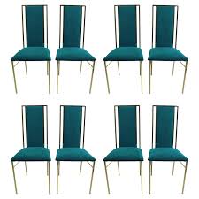 Set Of 8 Brass And Velvet Dinning Chairs Italy 1970s In 2020 Dinning Chairs Dining Room Chairs Modern Fabric Dining Room Chairs