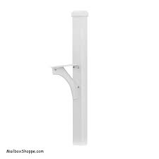 Whitehall products superior post and brackets with cap in white (1) model# 15993. Designer Mailbox Posts