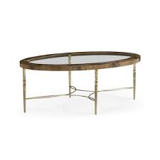 Maybe you would like to learn more about one of these? Jonathan Charles Fine Furniture Buckingham Oval Bleached Mahogany And Brass Coffee Table With Clear Glass Top 495649 Mbl