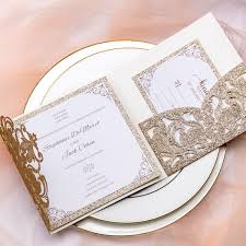 Doris home navy blue invitations cards with envelopes and printed inner sheets for bridal shower invite, baby shower invitations, wedding, rehearsal. Classic Champagne Gold Glitter Laser Cut Wedding Invitations Fall Wedding Invitations Pocket Invitations Elegant Wedding Invitations Rsvp Cards Ws079 Wedding Invitations Wedding Invites Paper