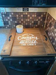 Camper Stove Cover Rv Stove Cover Camper Noodle Board Rv Noodle Board Custom Last Name Noodle Board Camper Decor Rv Decor Camper Decor Camper Stove Glamper Camper
