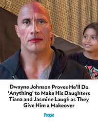🔗: bit.ly/4lAuYMw Dwayne Johnson would do anything to make his daughters  laugh. 📷️: Dwayne Johnson/Instagram