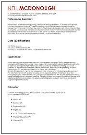 Understanding of general employability skills and the importance of working as part of a team, learning from others and developing as a professional. Cv Template Gcse Cv Example For High School Students