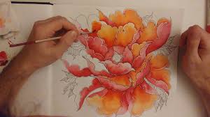 Dessin de geisha dessin feerique dessin graffiti dessin fleur peinture dessin fond d'ecran dessin fleur du japon fleur japonaise dessin chinois stickers muraux : Comment Dessiner Une Pivoine Japonaise Traditionnelle Miennu