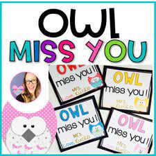 Take out the print and cut along the black line around the card; End Of The Year Owl Miss You Gift Tags By Elementary At Heart Tpt