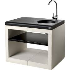 Evier En Beton Blanc Casse Et Gris Kitaway L 63 X L 84 X H 71 Cm Evier En Beton Cuisine Exterieur Cuisine Exterieure