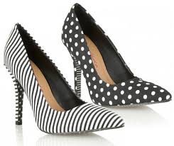 Black And White Striped Heels Ladies Womens Black White Striped Polka Dot High Heel Quality Court Shoes Size Heels Shoes Womens Black White