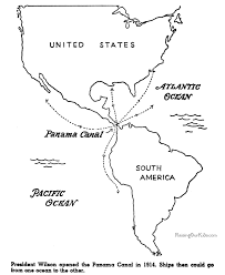 The panama canal is a large canal, 51 miles (82 kilometers) long, that cuts through the isthmus of panama, connecting the atlantic and pacific oceans. Pin On History Coloring Sheets