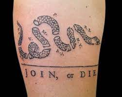 It was used as a symbol for a military at home terrorist group. Join Or Die John Paul Bonanno Join Or Die Tattoo Tattoos History Tattoos