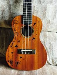 Thrift store dining set + brackets and screws + primer & paint + concrete + concrete. 34 Diy Ukulele Ideas Ukulele Ukulele Art Guitar Painting