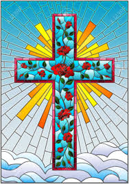 Stained glass, the popular name for the glass used in the making of colored windows.the term is a misnomer, as stained glass is only one of the glasses so employed. Illustration In Stained Glass Style With Christian Cross Decorated Royalty Free Cliparts Vectors And Stock Illustration Image 96747032