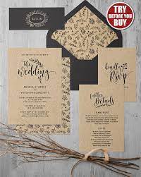 Rustic Wedding Invitation Templates Kraft Paper Rustic Etsy Wedding Invitation Templates Rustic Rustic Wedding Invitation Set Wedding Invitations Rustic