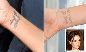 What tattoos does victoria beckham have? Victoria Beckham Undergoing Laser Treatment To Remove Tattoos Daily Mail Online