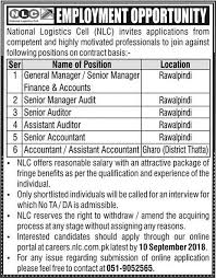 Overseeing and reviewing works done by the finance team; National Logistics Cell Jobs 2018 For General Manager Senior Manager Finance Accounts Others Pakistan Jobs News