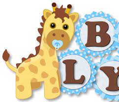 Get the best deals on giraffe baby shower decorations when you shop the largest online selection at ebay.com. Amazon Com Personalized Blue Giraffe Baby Shower Decorations For Boy Banner With Optional Invitations Sign Favor Tags Or Stickers Thank You Cards Handmade In Usa Bcpcustom Handmade