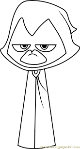 Enjoy a cute coloring page featuring the house sparrow! Raven Coloring Page For Kids Free Teen Titans Go Printable Coloring Pages Online For Kids Coloringpages101 Com Coloring Pages For Kids