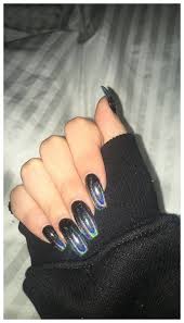 Acrylic Black Almond Shaped Nails 30 Hot Almond Shaped Nails Colors To Get You Inspired To Try 00068 Halo Nails Holographic Nails Holographic Nails Acrylic