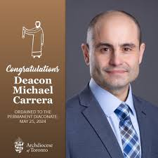Prayers and congratulations to Deacon Michael Carrera. Ordained