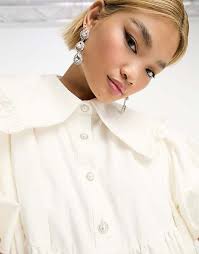 Sister Jane oversized collar mini dress in ivory