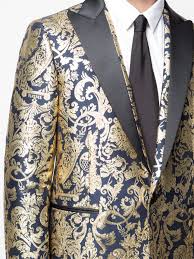 Erlebe einen unvergesslichen tag mit unserer kollektion an eleganten und sommerlichen hochzeitsanzügen. Shop Gold Black Versace Barocco Brocade Blazer With Express Delivery Farfetch