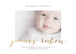 Meet James Ruben customizable new baby announcement template