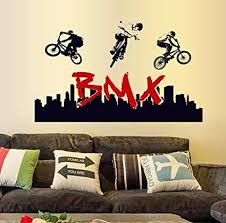Wandaufkleber Stunt Fahrrad Silhouette Hevoiok Modern Dekor Abnehmbar Bmx Wohnkultur Wandtattoo Aufk Tapeten Wohnzimmer Junge Madchen Zimmer Coole Kinderzimmer