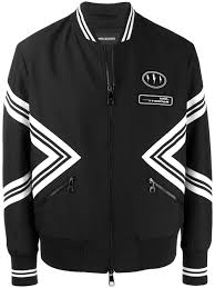 Black And White Striped Bomber Jacket Neil Barrett Contrast Stripes Bomber Jacket