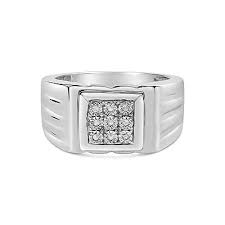Haus of Brilliance Sterling Silver Diamond Accent 9 Stone Ridged Band Gentlemen's Fashion 