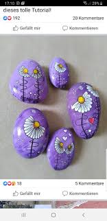 Pin By Maria Graciela On Tas Boyama In 2020 Stone Painting Rock Flowers Stone Art