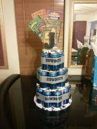 Diy Dallas Cowboys Beer Cake Dallas Cowboys Baby Shower Dallas Cowboys Theme Cowboy Birthday