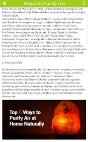 Citrus oils like lemon, wild orange, bergamot, and lime. Amazon Com Ways To Purify Air At Home Appstore For Android