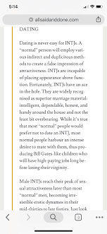 I finally got to (seriously) date someone and so this answer warrants an edit. Intj Dating