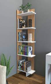 Organize your living room with modern bookshelves & bookcases. Decorotika Alice 5 Tier Corner Bookcase Bookshelf Storage And Organizer For Living Room Dining Room Bedroom Kitchen And Bathroom Multiple Use Option Modern Design Teak Buy Online In Indonesia At Desertcart Id Productid